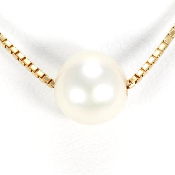 K18 Yellow Gold Pearl Necklace in Excellent Condition