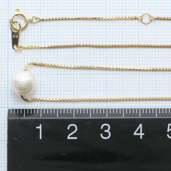 K18 Yellow Gold Pearl Necklace in Excellent Condition