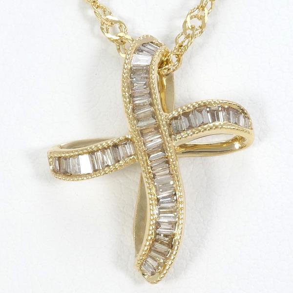 K18 Yellow Gold Necklace with Brown Diamond in Excellent Condition