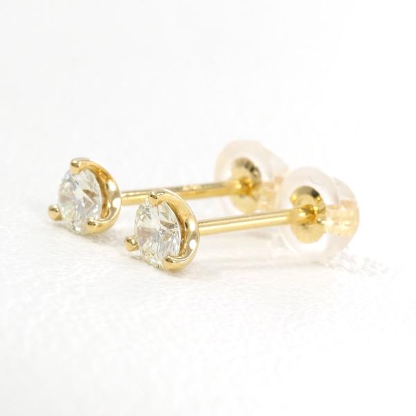 K18 Yellow Gold Diamond Earrings 0.15ct in Excellent Condition