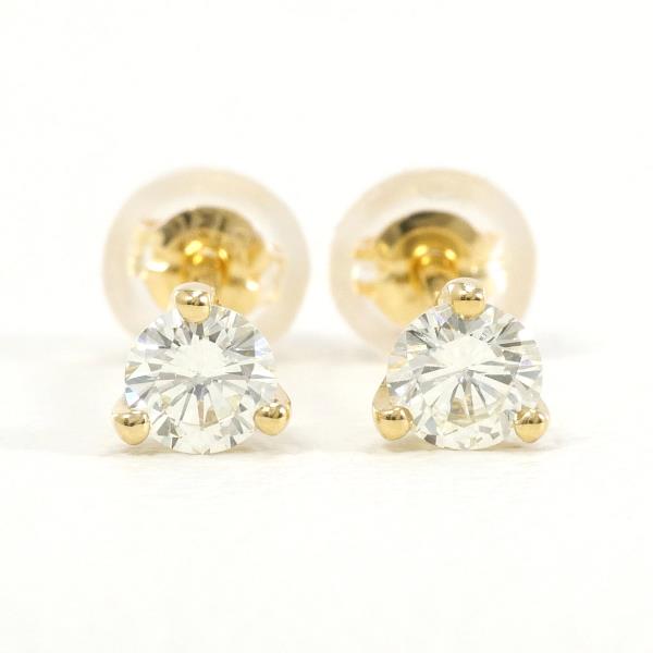 K18 Yellow Gold Diamond Earrings 0.15ct in Excellent Condition