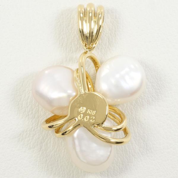 Tasaki K18 Yellow Gold Pearl Pendant Top in Pristine Condition