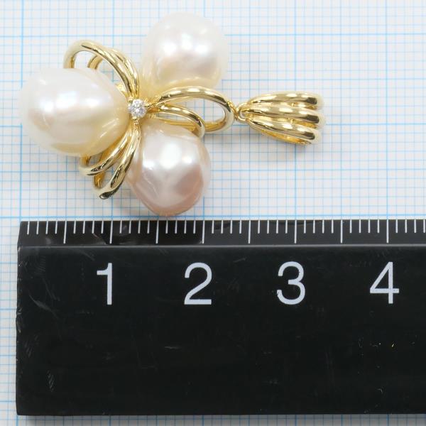 Tasaki K18 Yellow Gold Pearl Pendant Top in Pristine Condition