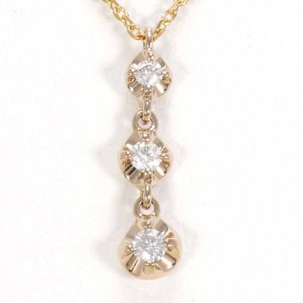 Vendome Aoyama K18YG Diamond Necklace 0.12ct in Pristine Condition