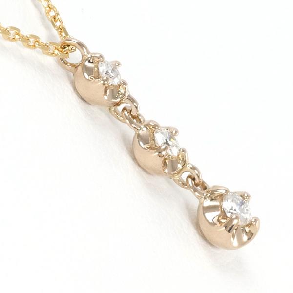 Vendome Aoyama K18YG Diamond Necklace 0.12ct in Pristine Condition