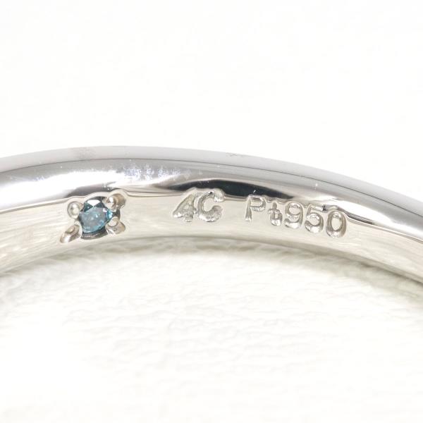 PT950 Platinum Ring with Blue Diamond in Excellent Condition