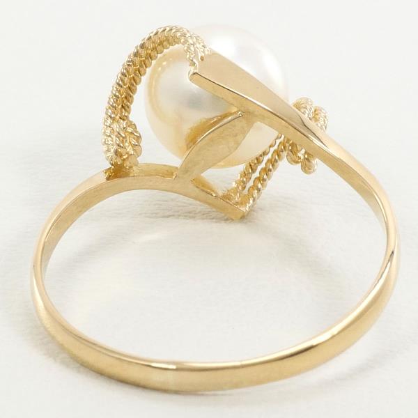 K18 Yellow Gold Pearl Ring 15号 in Excellent Condition