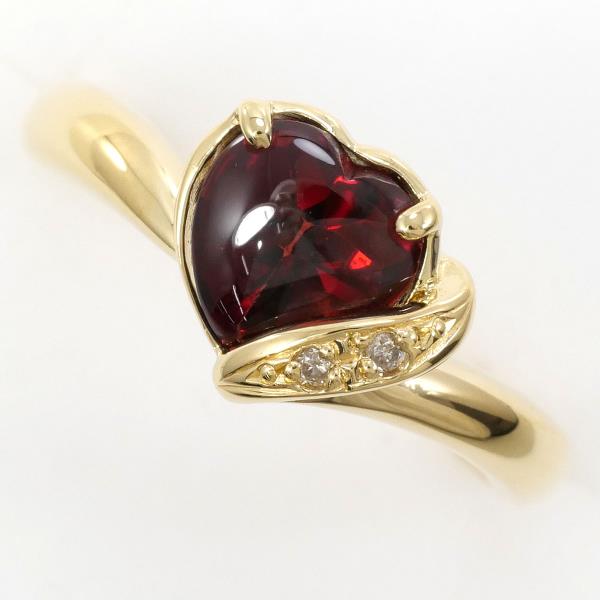 K18 Yellow Gold Garnet Ring Size 13 in Excellent Condition