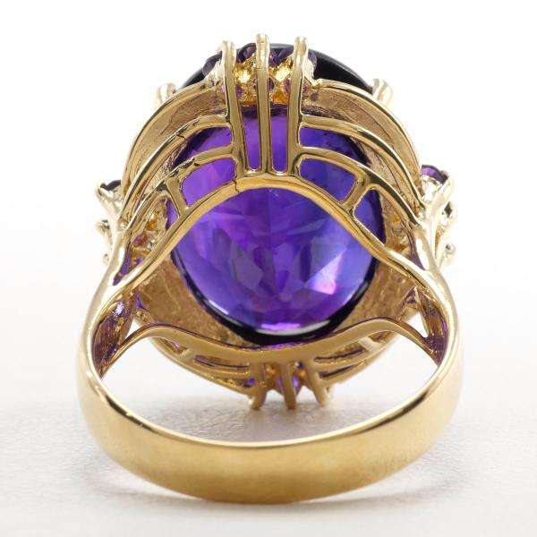 K18 Yellow Gold Amethyst Ring 14 in Excellent Condition