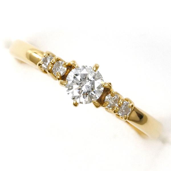 K18 Yellow Gold Diamond Ring 10号 in Excellent Condition