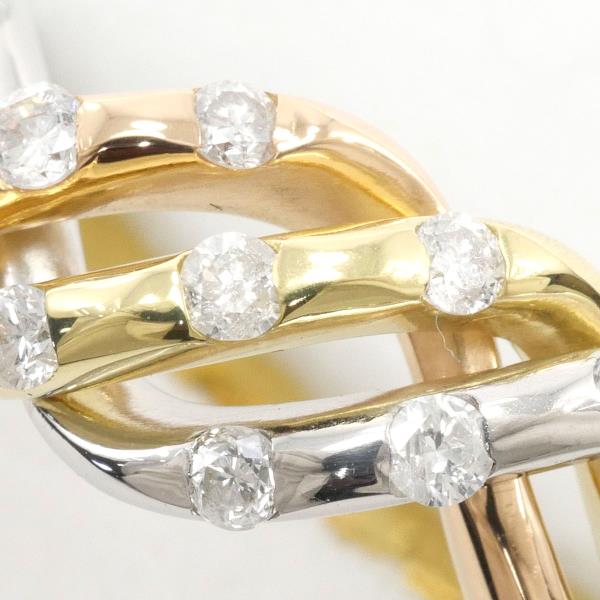 PT900 Platinum K18 Yellow Pink Gold Diamond Ring