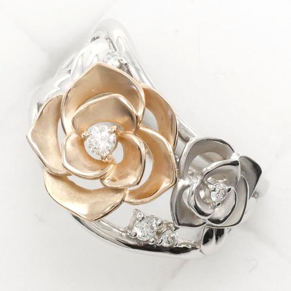 PT900 Platinum K18 Pink Gold Diamond Ring