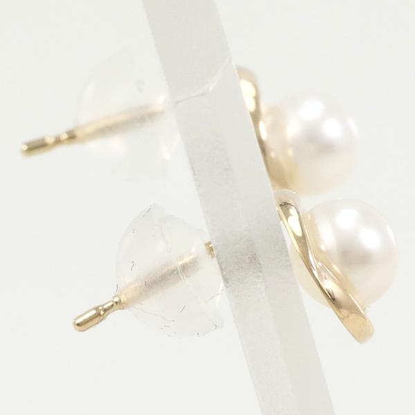 K10 Yellow Gold Pearl Earrings in Pristine Condition