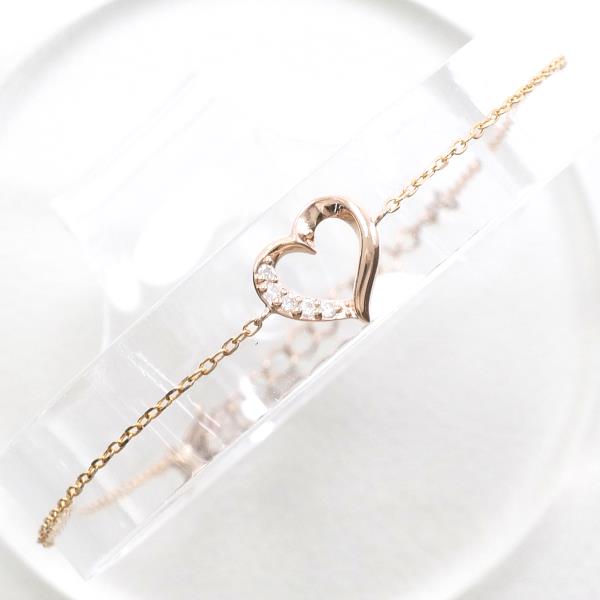 K10 Pink Gold Diamond Bracelet