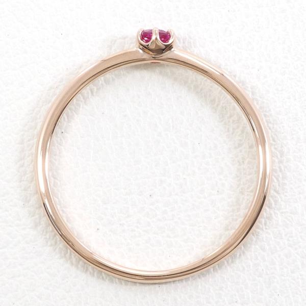 K10 Pink Gold Ruby Ring 10.5 in Excellent Condition