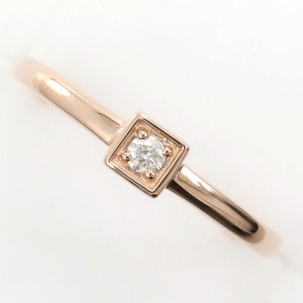 K10 Pink Gold Diamond Ring 11 in Excellent Condition