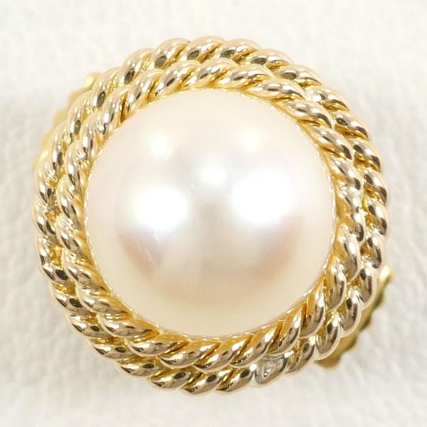 K18 Yellow Gold Alloy Pearl Pin Brooch in Pristine Condition