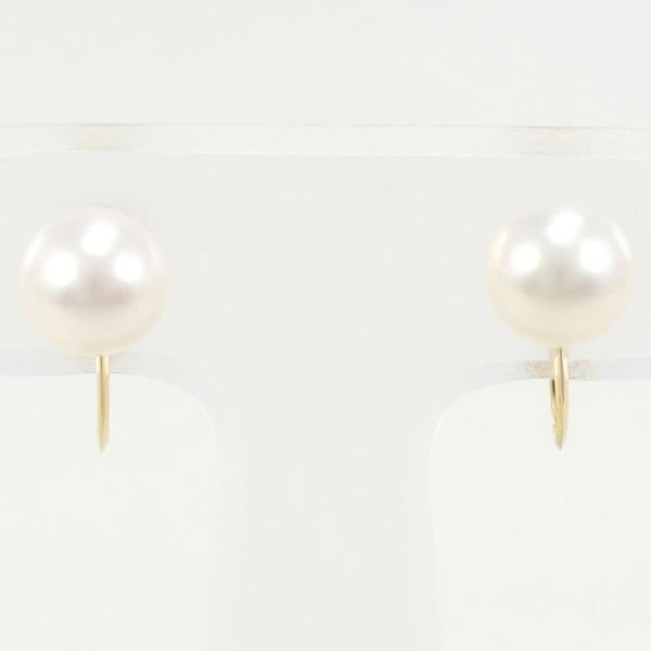 K18 Yellow Gold Pearl Earrings in Excellent Condition