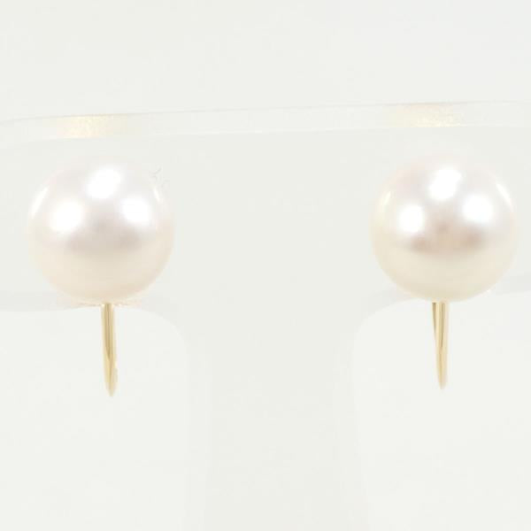 K18 Yellow Gold Pearl Earrings in Excellent Condition