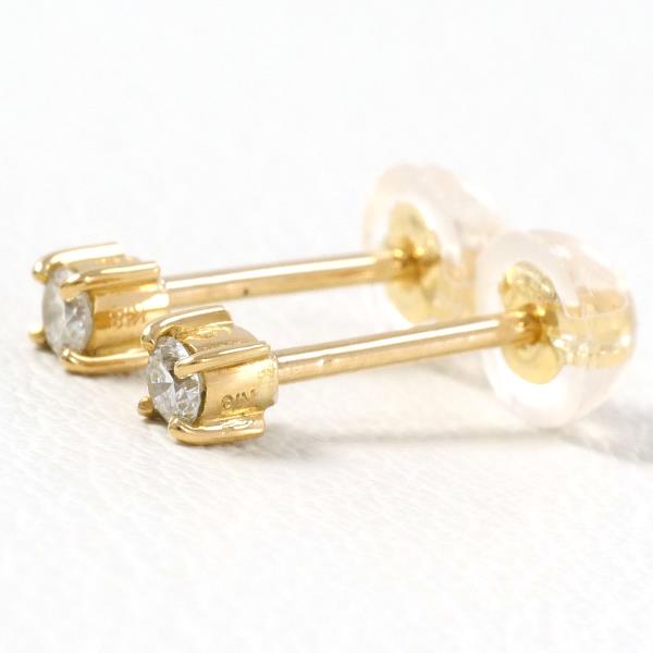 K18 Yellow Gold Diamond Earrings in Great Condition