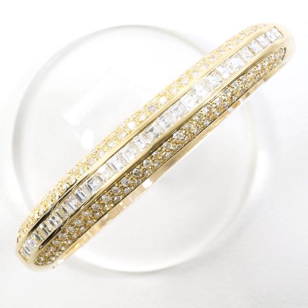 18K Yellow Gold Diamond Bangle 17cm