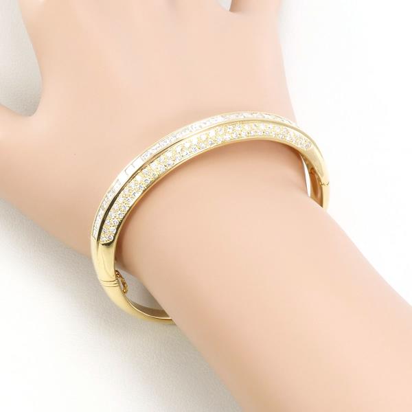 18K Yellow Gold Diamond Bangle 17cm