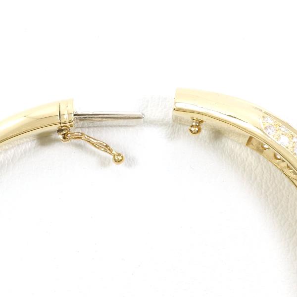 18K Yellow Gold Diamond Bangle 17cm in Great Condition