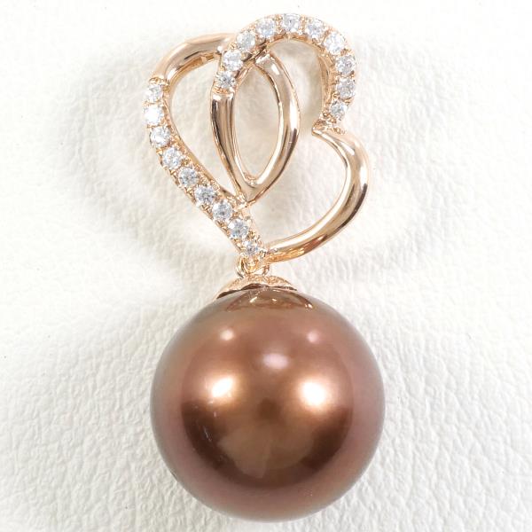 K14 Pink Gold Pearl Pendant Top in Pristine Condition