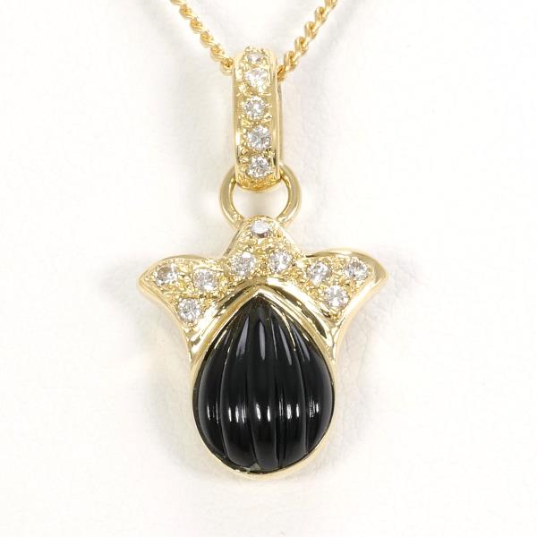 K18 Yellow Gold Onyx Necklace