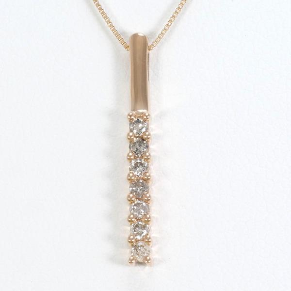 18K Pink Gold Diamond Necklace in Excellent Condition