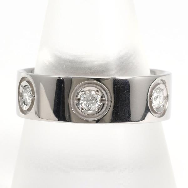 K18 White Gold Diamond Ring 18.5