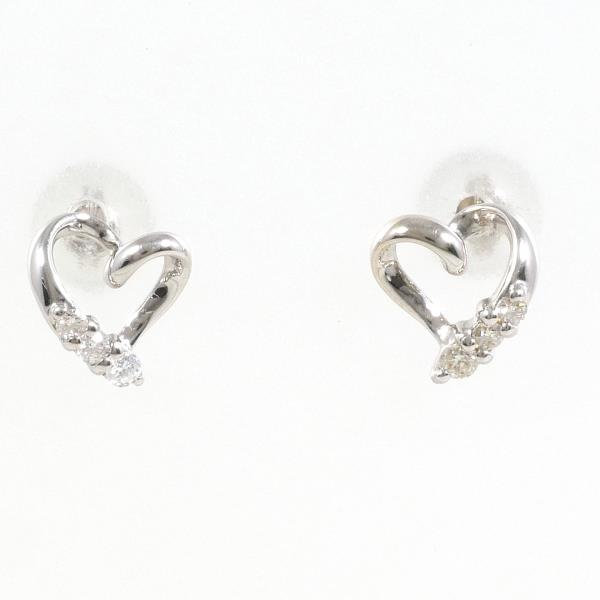 K10 White Gold Diamond Earrings in Great Condition