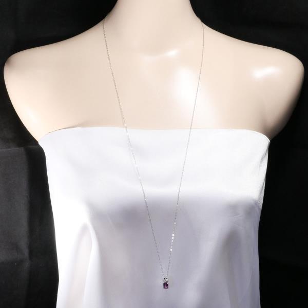 K18 White Gold Garnet Necklace