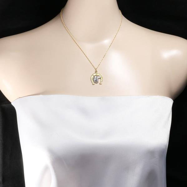 K18 Yellow Gold White Gold Necklace 18K in Pristine Condition