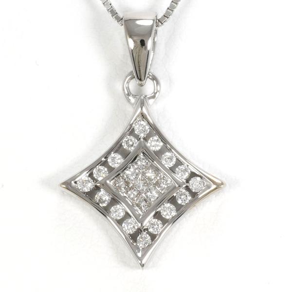 K18 White Gold Diamond Necklace 0.25ct in Excellent Condition