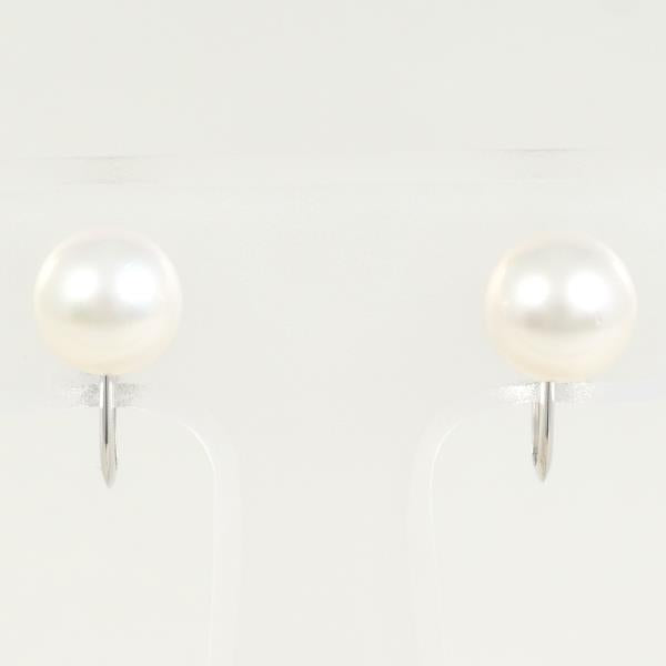 K14 White Gold Pearl Earrings in Great Condition