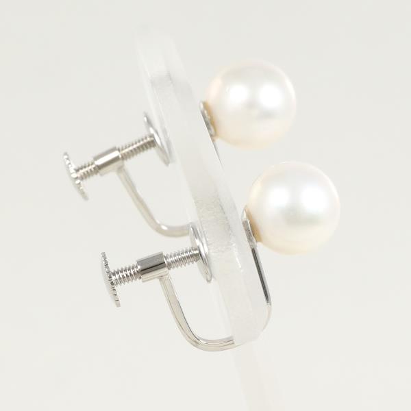 K14 White Gold Pearl Earrings in Great Condition