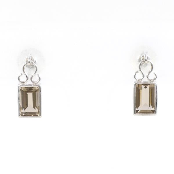 K14 White Gold Smoky Quartz Earrings in Great Condition