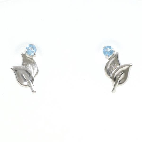 K14 White Gold Aquamarine Earrings in Great Condition