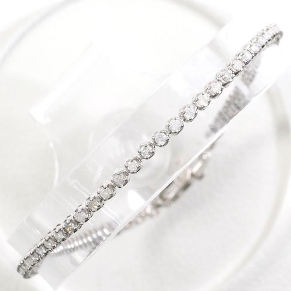 K14 White Gold Diamond Bracelet 18.5cm in Great Condition