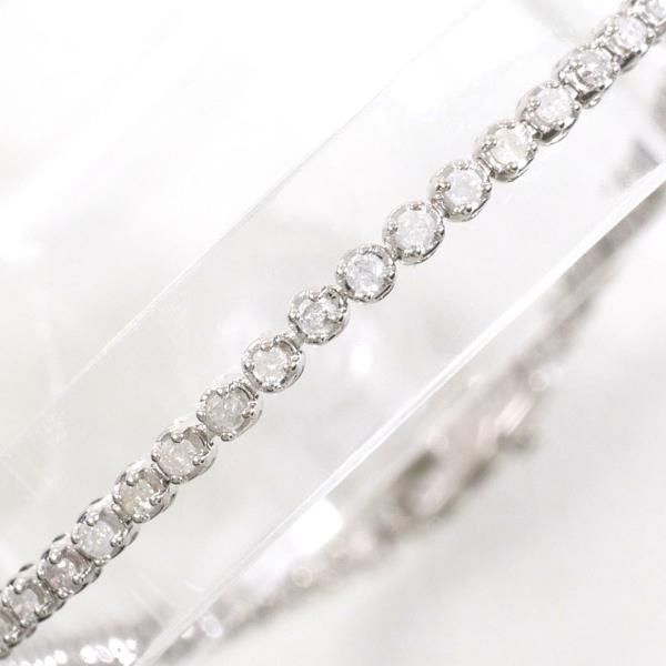 K14 White Gold Diamond Bracelet 18.5cm in Great Condition