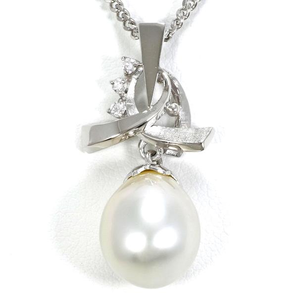 Platinum PT850 Necklace with South Sea Pearl and Diamond