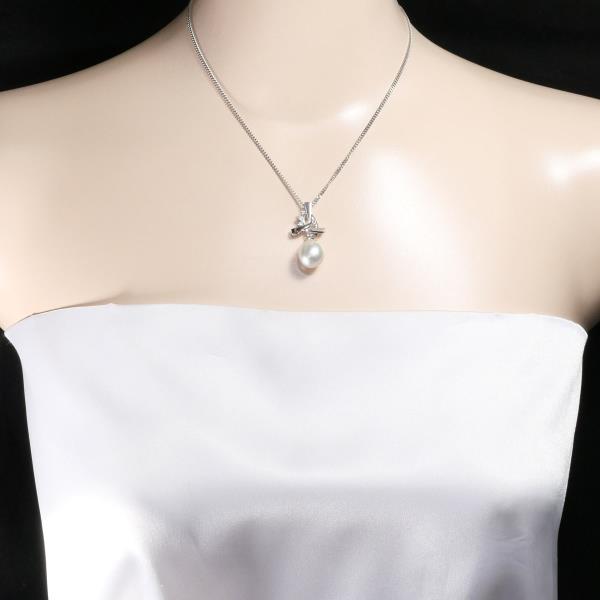 Platinum PT850 Necklace with South Sea Pearl and Diamond