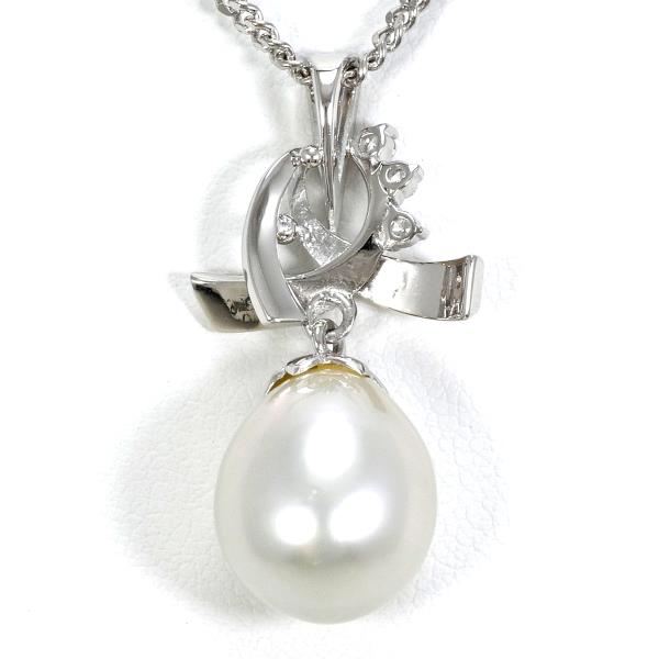 Platinum PT850 Necklace with South Sea Pearl and Diamond