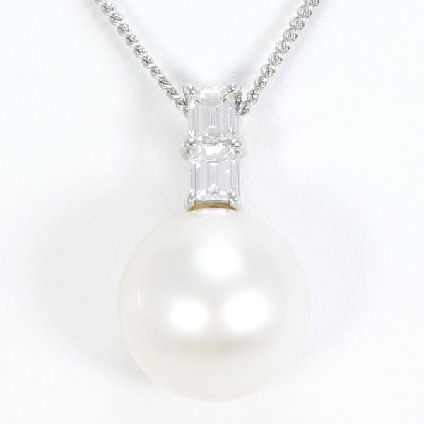 PT900 Platinum Pearl Necklace with Diamond