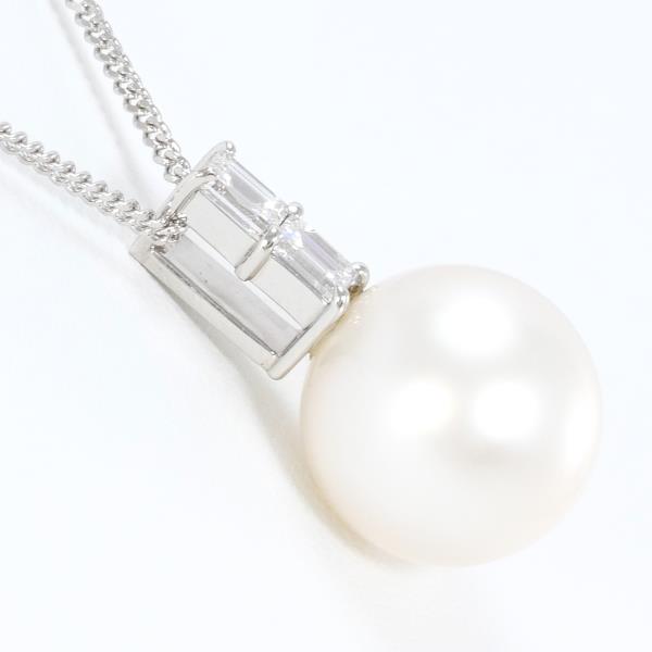 PT900 Platinum Pearl Necklace with Diamond