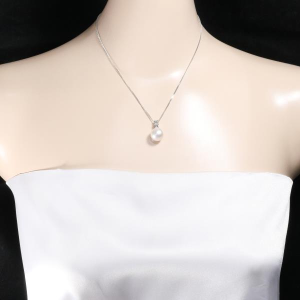 PT900 Platinum Pearl Necklace with Diamond