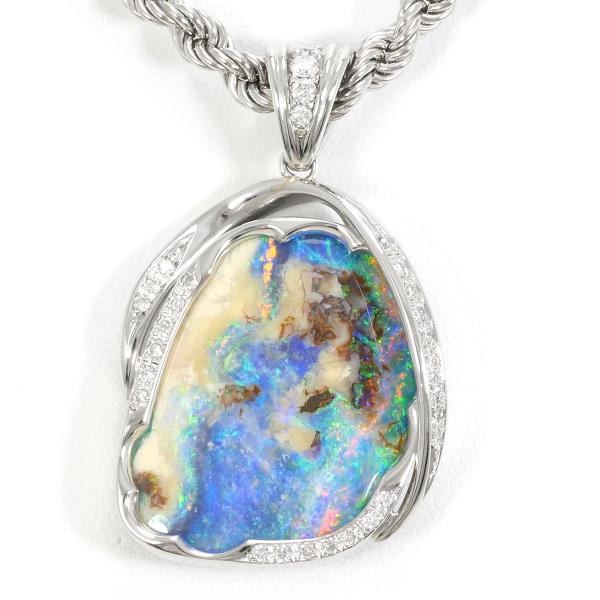 PT900 PT850 Platinum Boulder Opal Necklace in Excellent Condition