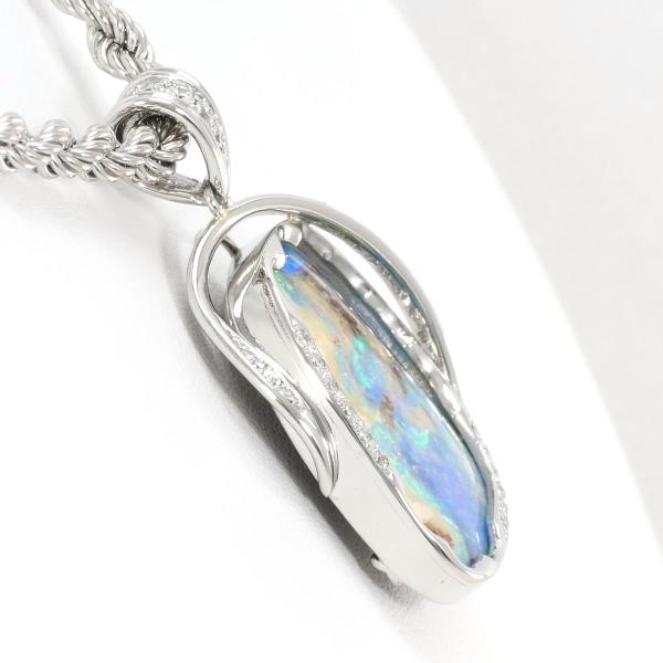 PT900 PT850 Platinum Boulder Opal Necklace in Excellent Condition