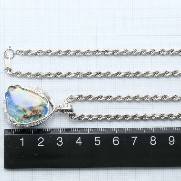 PT900 PT850 Platinum Boulder Opal Necklace in Excellent Condition